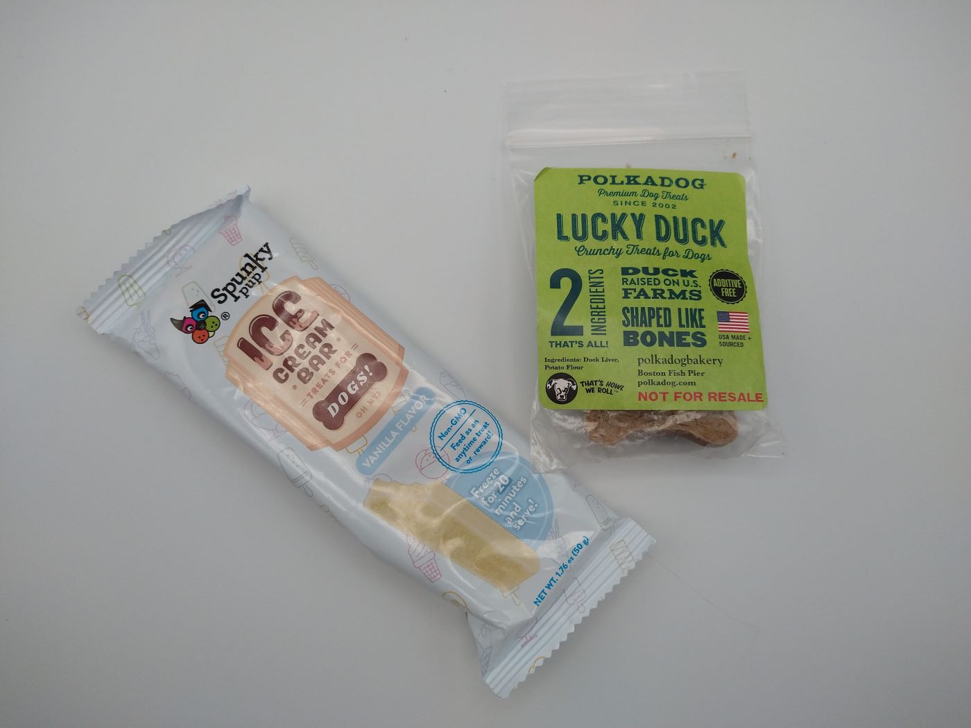 Dog Treats - Ice cream bar and duck treats